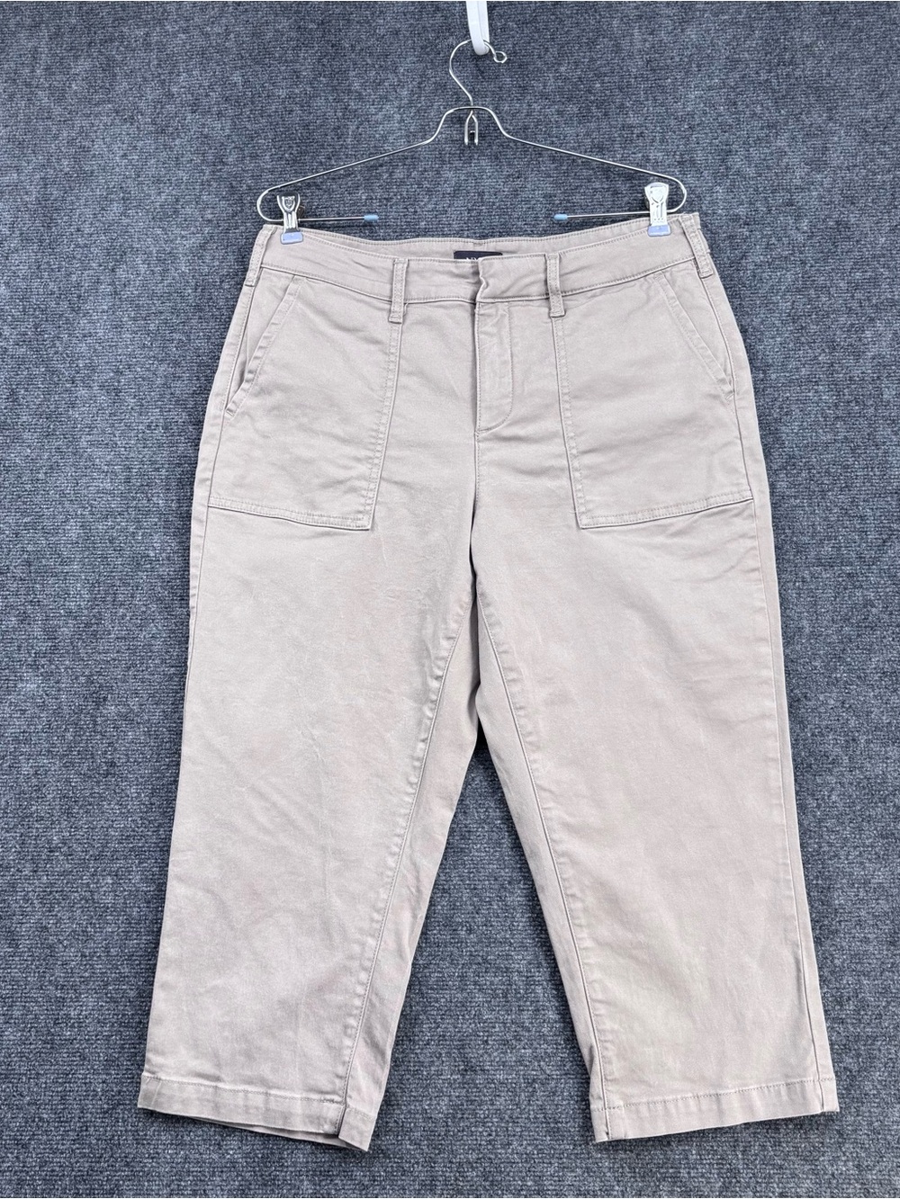 NYDJ Lift Tuck Technology Tan High Rise Utility Stretch Crop Pants Women’s 10P